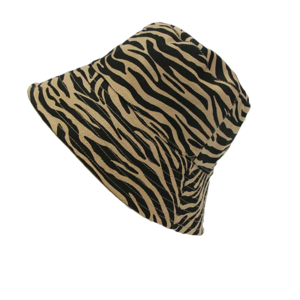 Женские двухсторонние шляпы с принтом зебры рыбацкая шляпа модные из