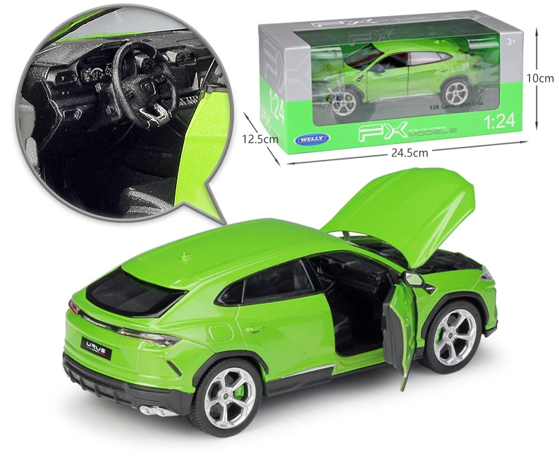 WELLY литая машина масштаб 1:24 высококлассная модель автомобиля Lamborghin Urus