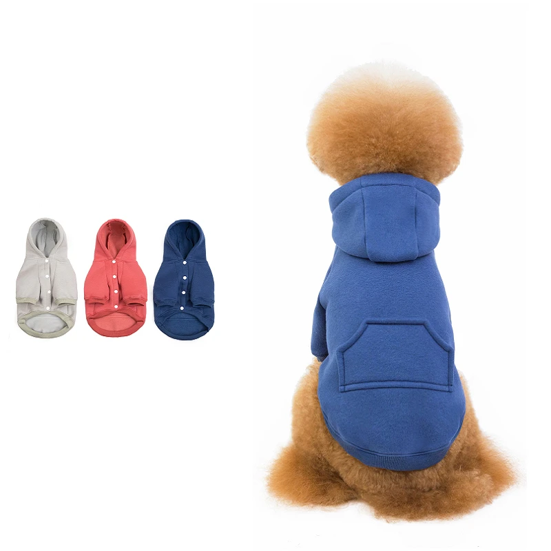 

Pet clothing for autumn winter cotton fleece solid color dog sweatshirt teddy french bulldog Pomeranian chihuahua dog clothes