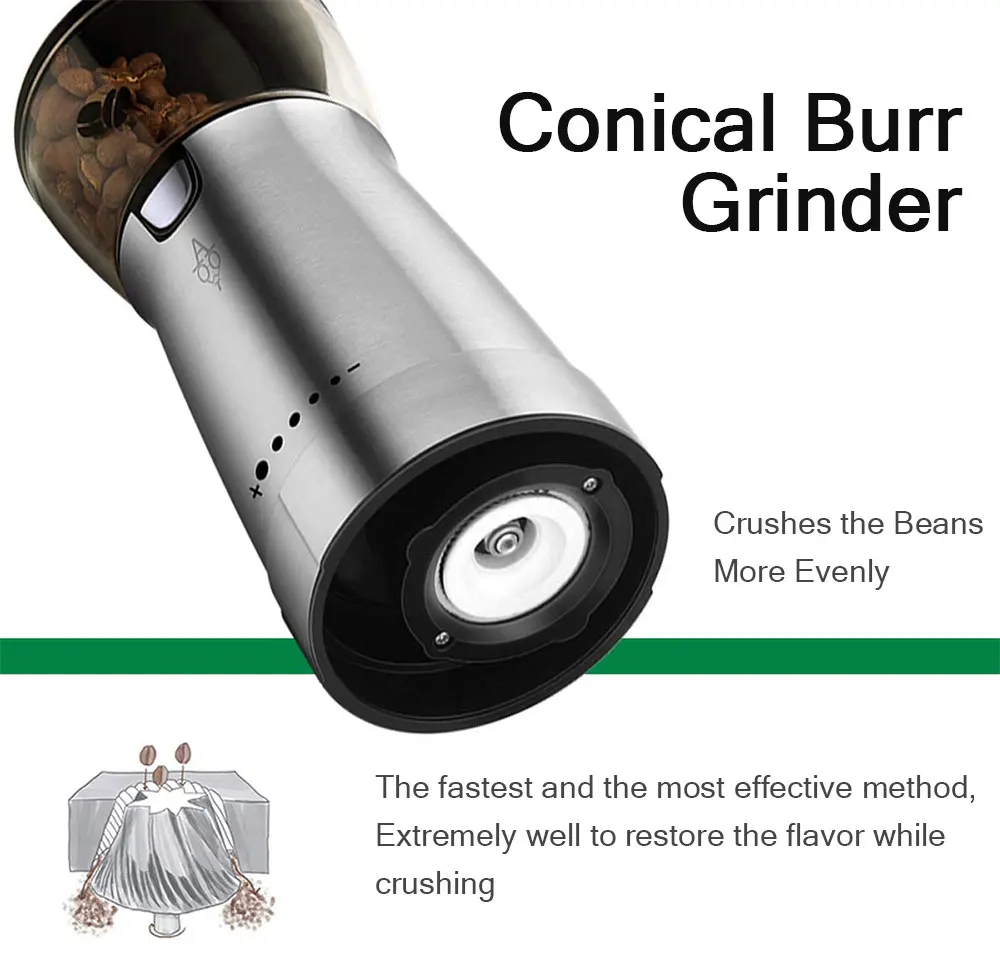 

USB stainless steel electric coffee grinder adjustable professional electric grinder coffee bean grinder kitchen tool