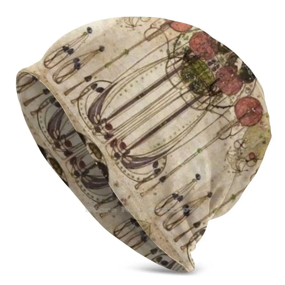 

Rennie Mackintosh The Wassail 1900 Detail Crop Stretch Knit Beanies Autumn Winter Hats For Man Woman Child Teens Wassail Rennie