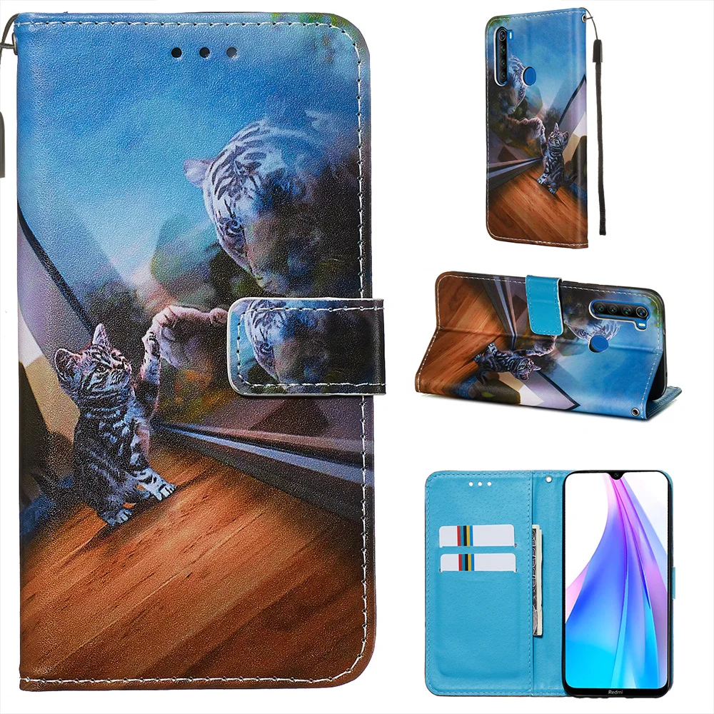 Mate 20 Lite чехол из искусственной кожи с мультяшным рисунком флип для телефона Huawei P