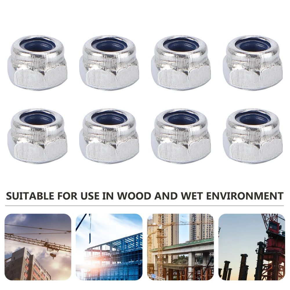 

100pcs Lock Nut Stainless Steel Finish Hex 304 Stainless Steel with Nylon Insert