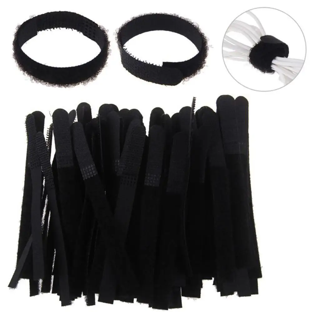 100 шт. многоразовые нейлоновые крючок петля шнур кабель для наушников Галстуки