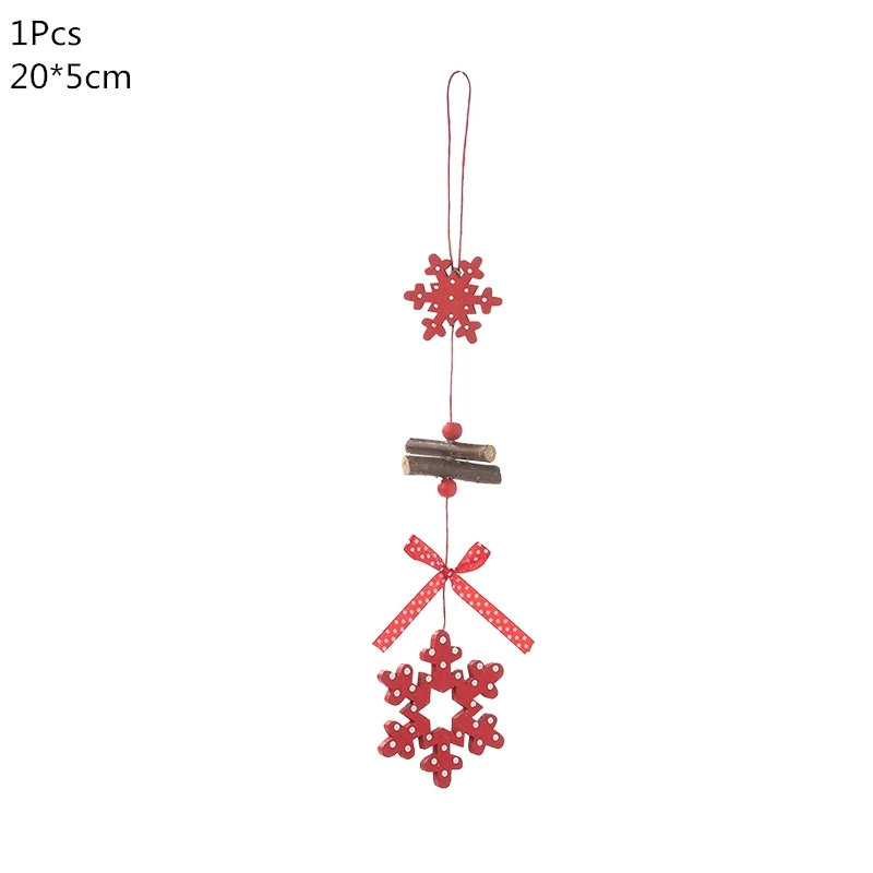 1pcs snowflake Деревянная Рождественская елка, украшения, деревянная подвеска, автомобиль/Лось/звезда, поделки своими руками, Noel, рождественские украшения для дома, рождественский подарок для детей - Цвет: 1pcs snowflake