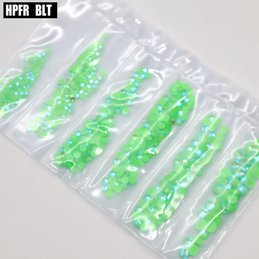 

ss6-ss20 Mixed Size Fluorescent Flatback Rhinestones Luminous Neon Non Hotfix Crystal Glue on 3D Nail Art Decoration Accessories