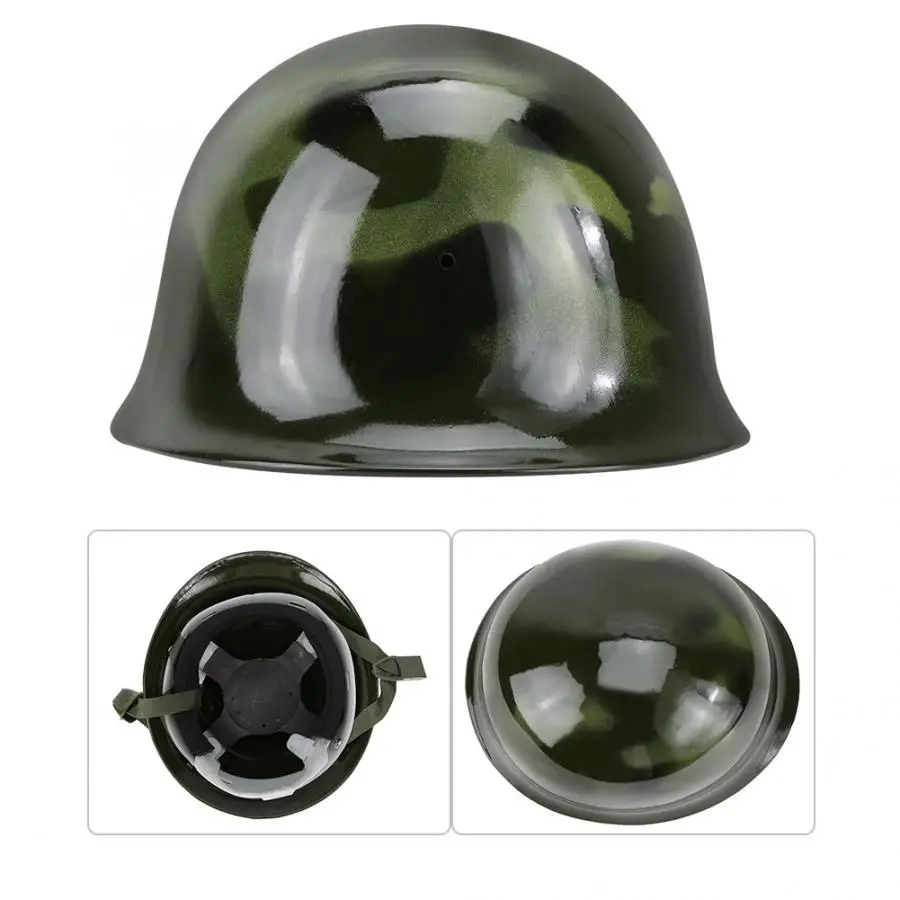 Steel Helmet Fireman Safety Prevention Flame-retardant Pierce Resistance Military Green