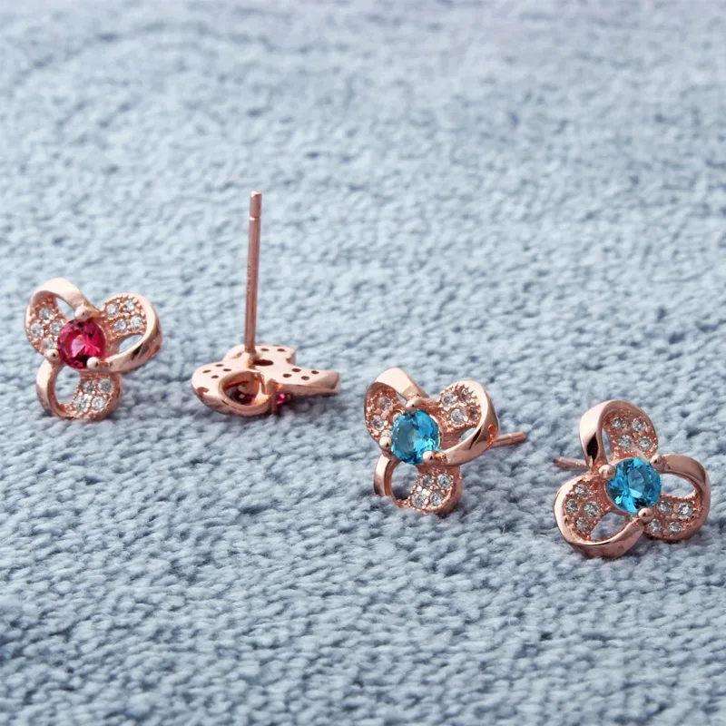 Женские серьги-гвоздики из серебра 925 пробы с кристаллами | Украшения и