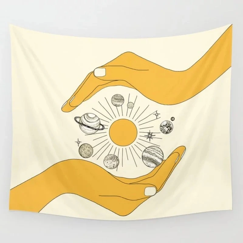 

Art Line Tapestry Hand Abstract Wall Hanging Tapestry Simple Line Wall Decor Bedspread Yoga Mat Lover Picnic Cloth Home Living