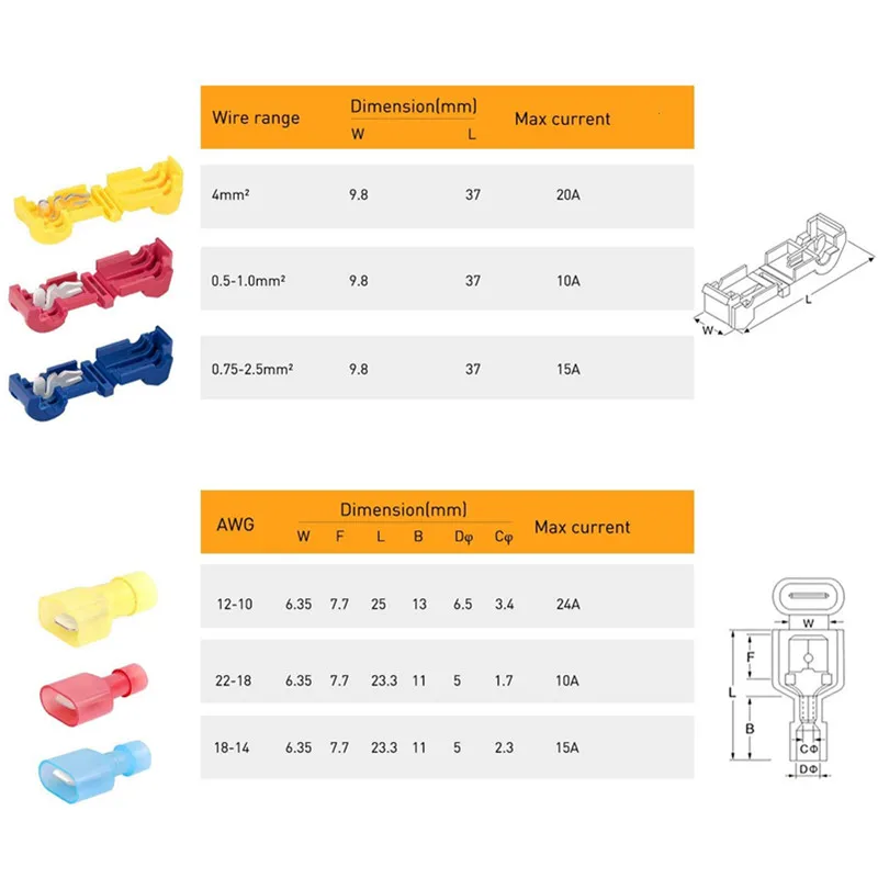T-Tap Self-Stripping Quick Splice Electrical Wire Connectors Insulated Disconnect Spade Lock Cable Crimp Pliers HS-40J image 6