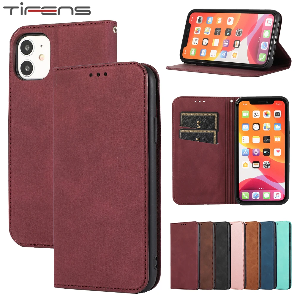 Роскошный кожаный флип чехол для iPhone 12 Mini 11 Pro X XR XS Max SE 2020 8 7 6 6s Plus магнитный