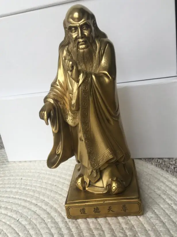 Бесплатная доставка 23 см 9 дюймов Китай бронзовая позолота этика мораль тианзун