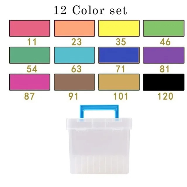 12 Color with a box Улучшенный художественный маркер спиртовые маркеры двуглавый маркер ручка комплект, принадлежности для живописи красочные водонепроницаемые ручки кисти ручка чертежные маркеры - Цвет: 12 Color with a box