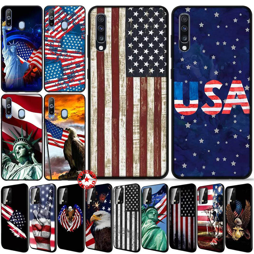 Мягкий силиконовый чехол с флагом США для Samsung Galaxy M40 M30 M20 M10 A01 A11 A21 A41 A51 A71 A81 A91 |