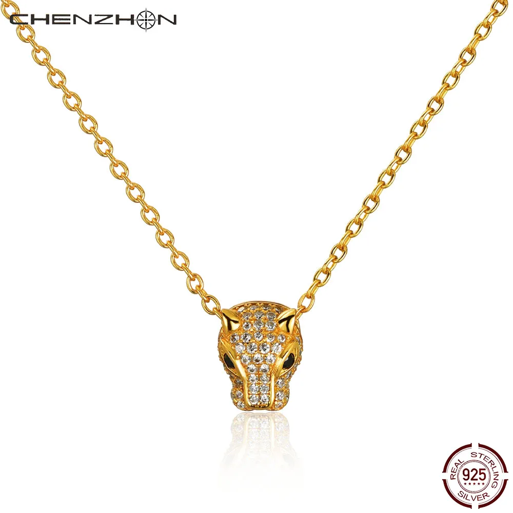 CHENZHON CZ бриллиант с головой леопарда из форме плетённого кольца 925 Серебряное