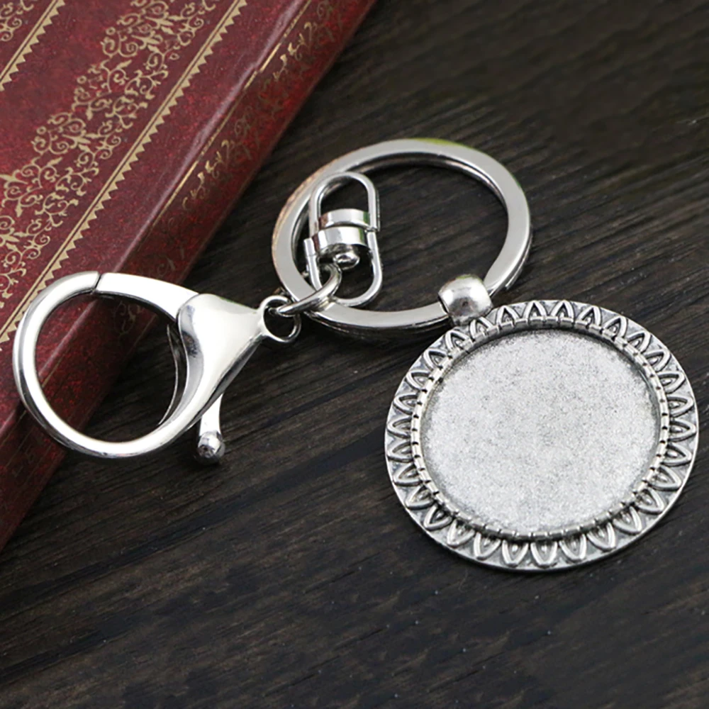 25 мм Внутренний размер Античная Посеребренная основа для установки камео Ручная