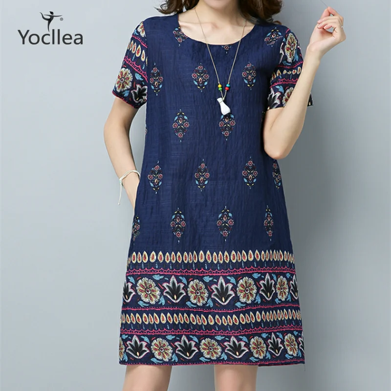 Новые хлопковые льняные рубашки с коротким рукавом летнее платье для женщин