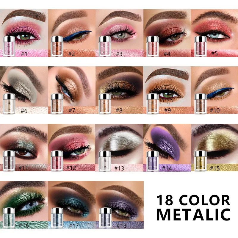 Палетка теней для век Pudaier с алмазным блеском 18 цветов мерцающие тени водостойких