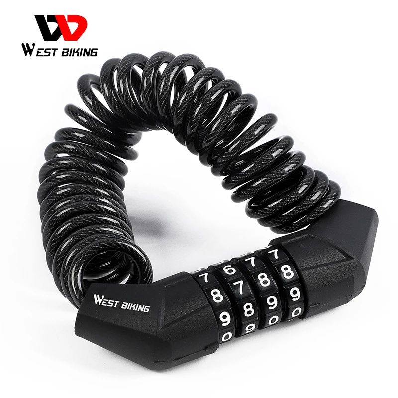 

WEST BIKING Bicycle Lock Anti-theft Mini Code Lock Helmet Lock Mountain Bike Road Bike Disc Brake Cable Lock Portable Wire Lock