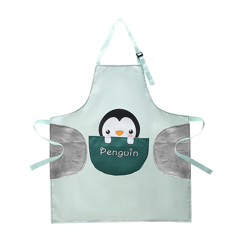 Кухонный Фартук с большими карманами мультяшный плащ домашние фартуки для