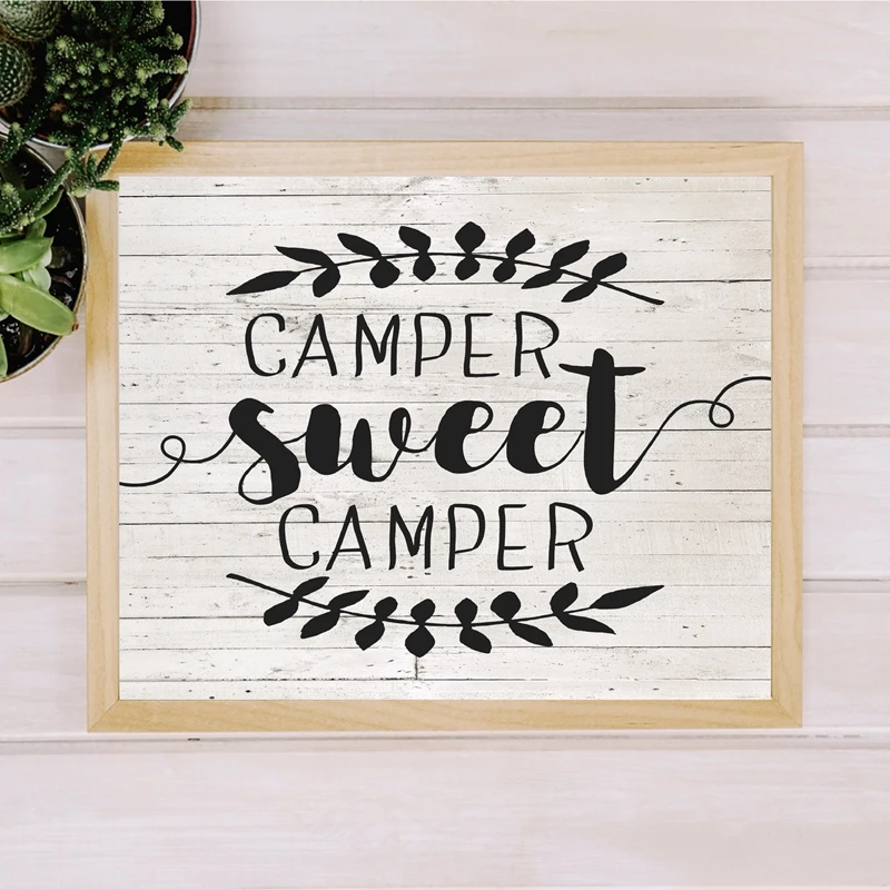 Camper сладкий знак Винтаж Плакаты и принты дом с изображением деревянной стены