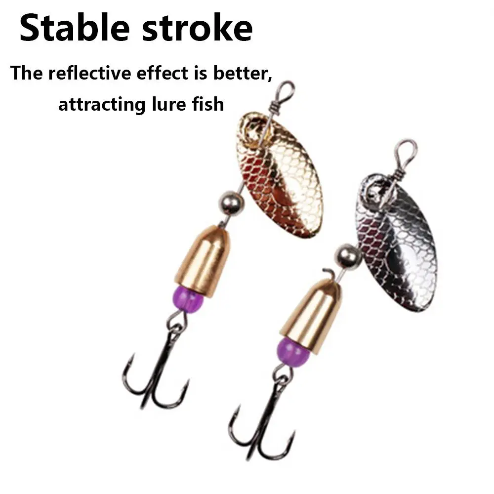 

Portable Swimbait 55g Sequins Single Hook/Treble Hook Crank Bait Rotating Spinner Spoon Fishing Lure