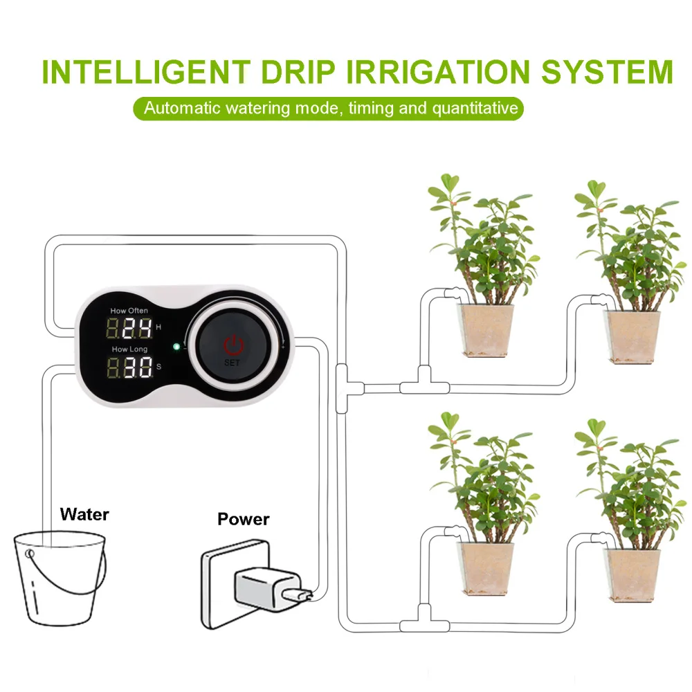 

Watering System Automatic Timer Intelligent Lntelligent Drip Garden Powered By USB 1 Sets Plant Pump Controller Irrigation