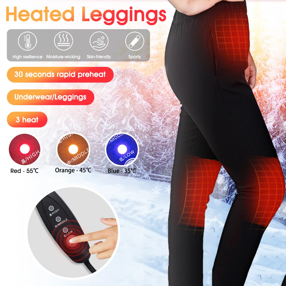 

Heated Pants Electric Heating Trousers Thermal Leggings Washable For Men And Women Winter Readings Fleece Lined