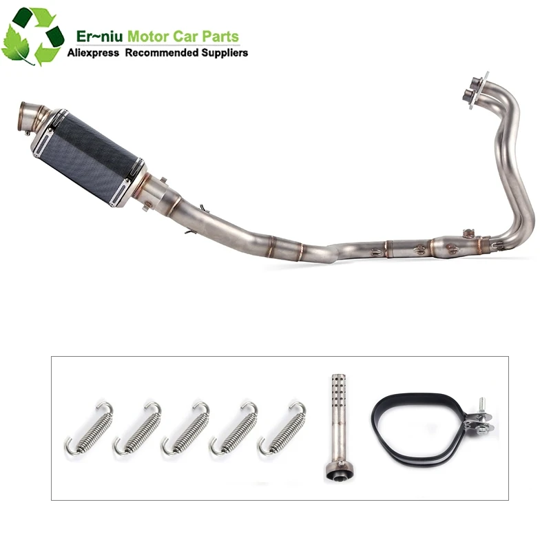 

Motorcycle Full Exhaust System Slip On For kawasaki Ninja 250 250R 300 Ninja250 ninja300 Middle Pipe 2013-2017