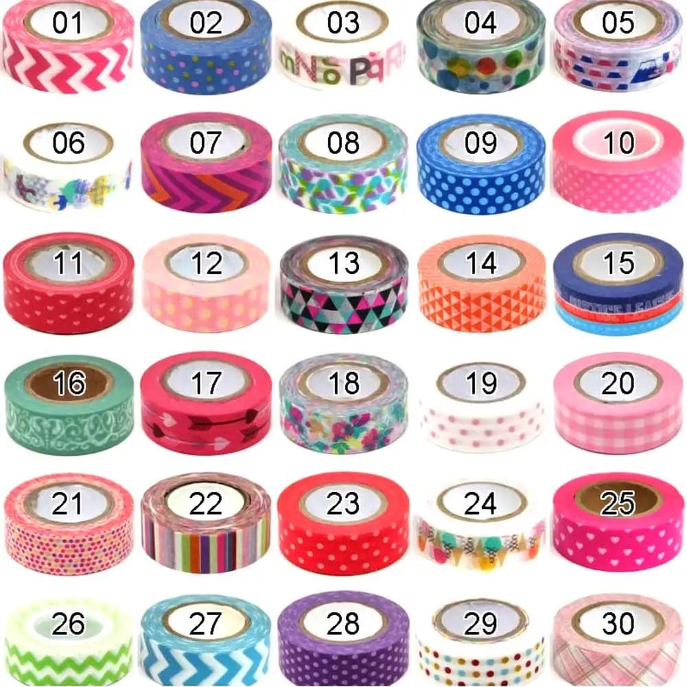 

1/2/5Pcs 1.5cm 10M DIY Paper Sticky Adhesive Sticker Decorative Washi Tape TWEL889
