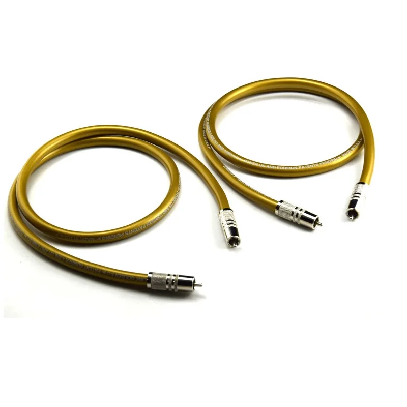 

1 Pair Gold Hifi Cardas RCA Cable Pure OCC HIFI RCA Interconnect Cable For Home Theater DVD TV Amplifier CD Soundbox