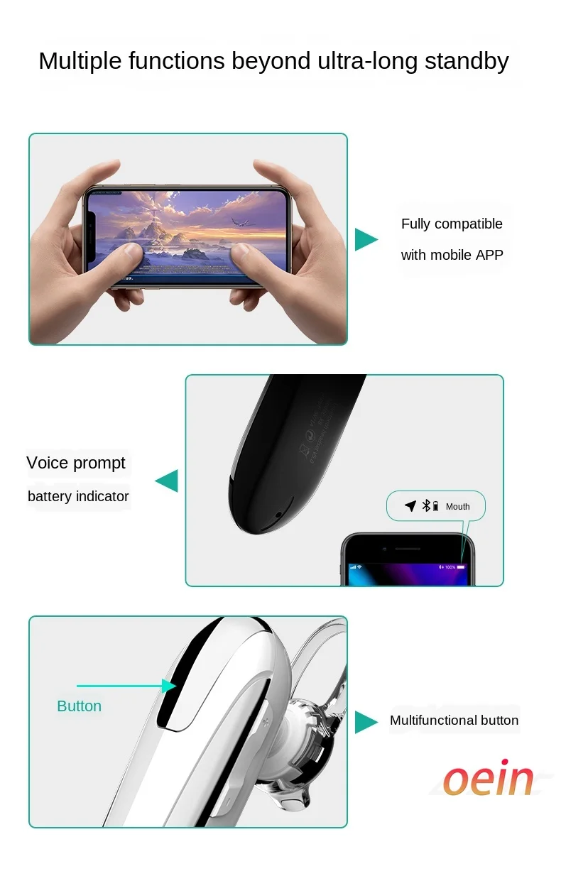 Oein Bluetooth-гарнитура Bluetooth 5 0 гарнитура мини-наушники беспроводные наушники для iPhone
