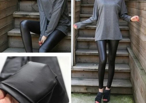 Женские леггинсы из искусственной кожи облегающие эластичные пикантные брюки