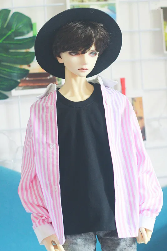 BJD doll clothes suitable for uncle 1/31/4siz fashionable dress vertical stripes long-sleeved shirt daily joker doll accessories