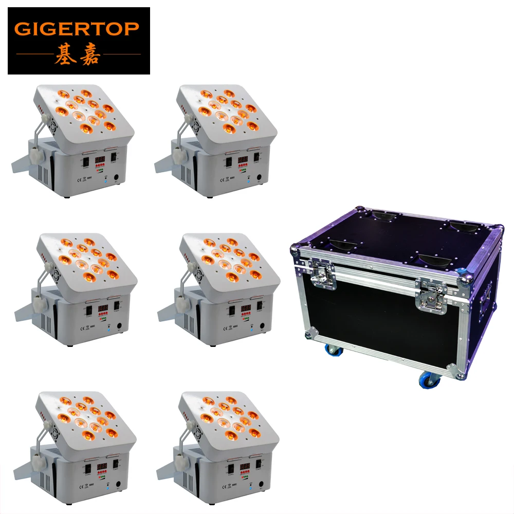 TIPTOP 6в1 Зарядка чехол 12x18 Вт белый корпус батарея беспроводной светодиод Par свет