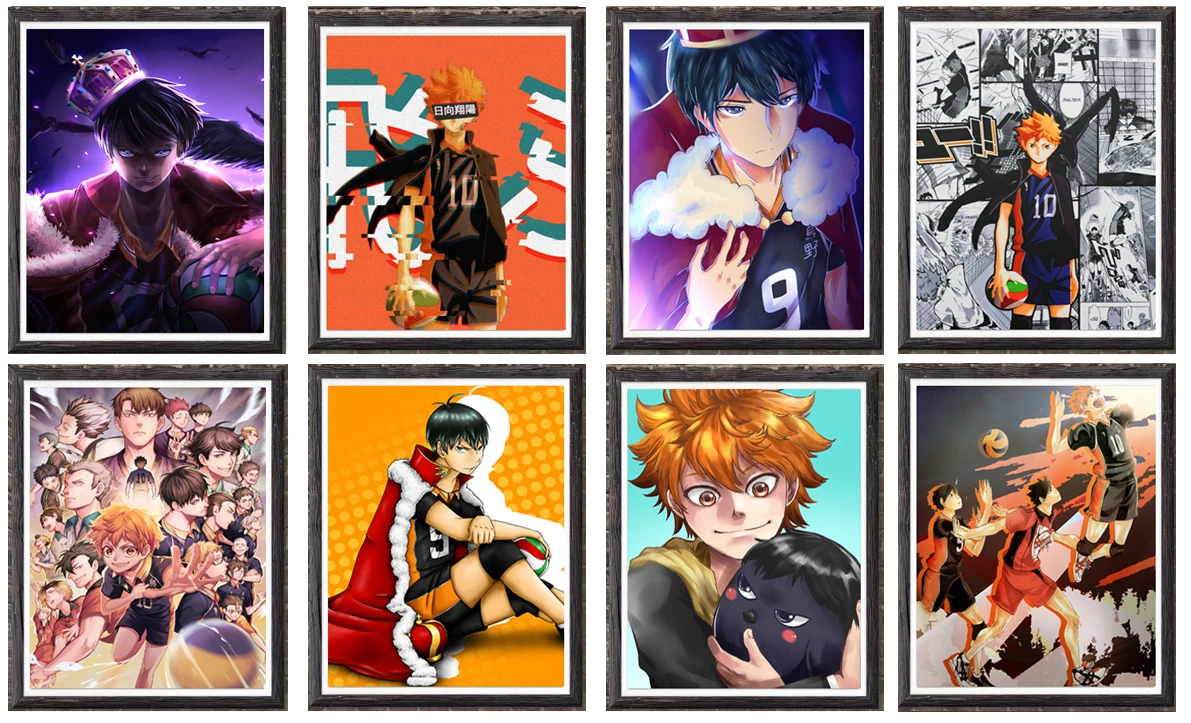 Кошмарным аниме цифровой фото обои тканевый арт-принт на холсте, плакат, 8x10 дюймов, без рамки, 8 шт.