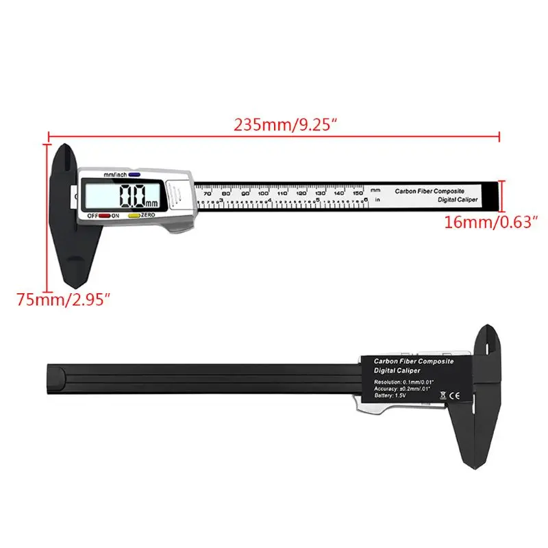 Электронный цифровой штангенциркуль корпус из нержавеющей стали с большим ЖК