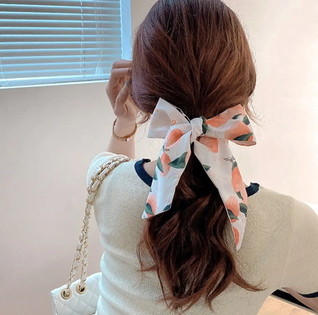 

Cloth Bowknot Elastic Hair Bands For Women Girls Polka Dot Floral Print Scrunchies Hair Ties Ponytail Holder Hair Accessories