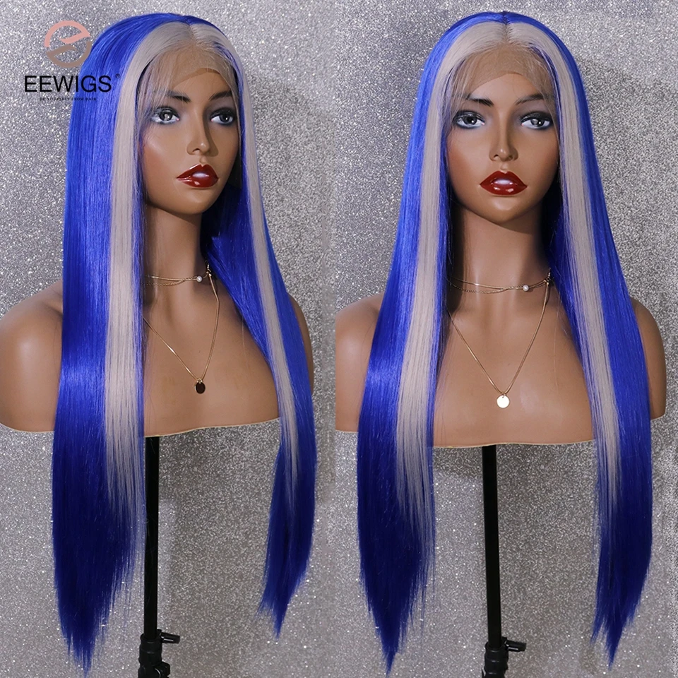 EEWIGS фиолетовый подсвечивающий парик термостойкие синтетические кружевные