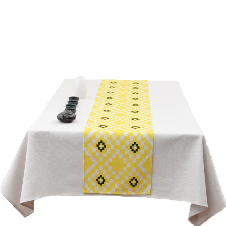 

New Chinese tablecloth and table runner one set tea cloth tea table tea table simulation silk long table middle cover