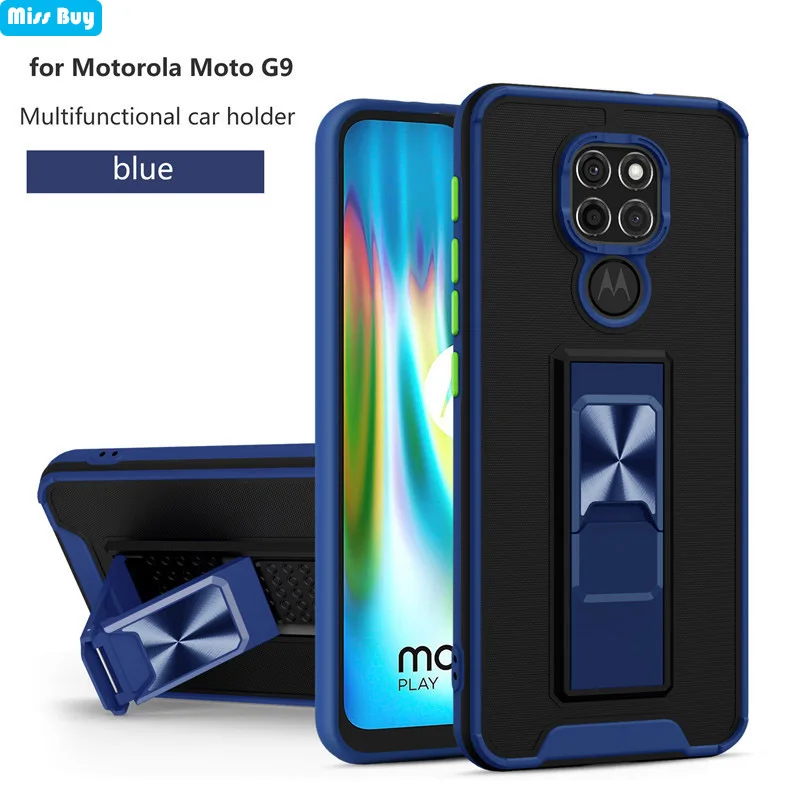 

Shockproof Color Frame Car Magnetic Bracket Phone Case For Motorola Moto G8 Power E7 E7i Power E6S 2020 G60 G50 G30 G20 G10 Case