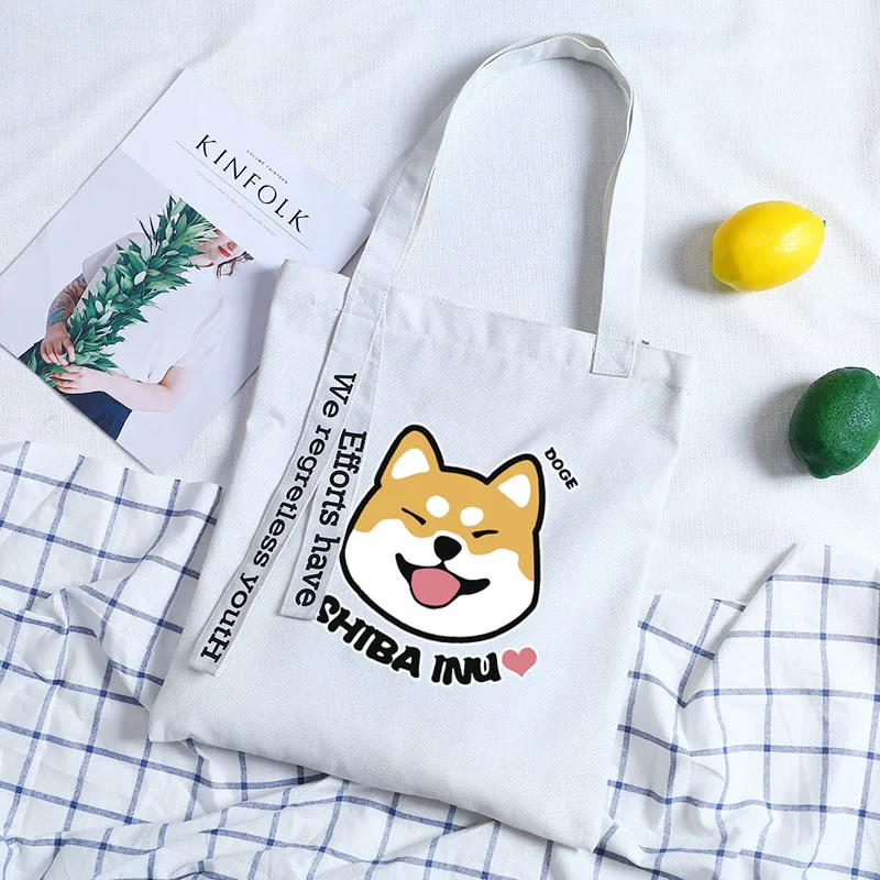 6 Женская сумка из холста с принтом собаки из аниме shiba Inu Doge, сумки-мессенджеры для дам, сумки через плечо, женские сумки - Цвет: 6