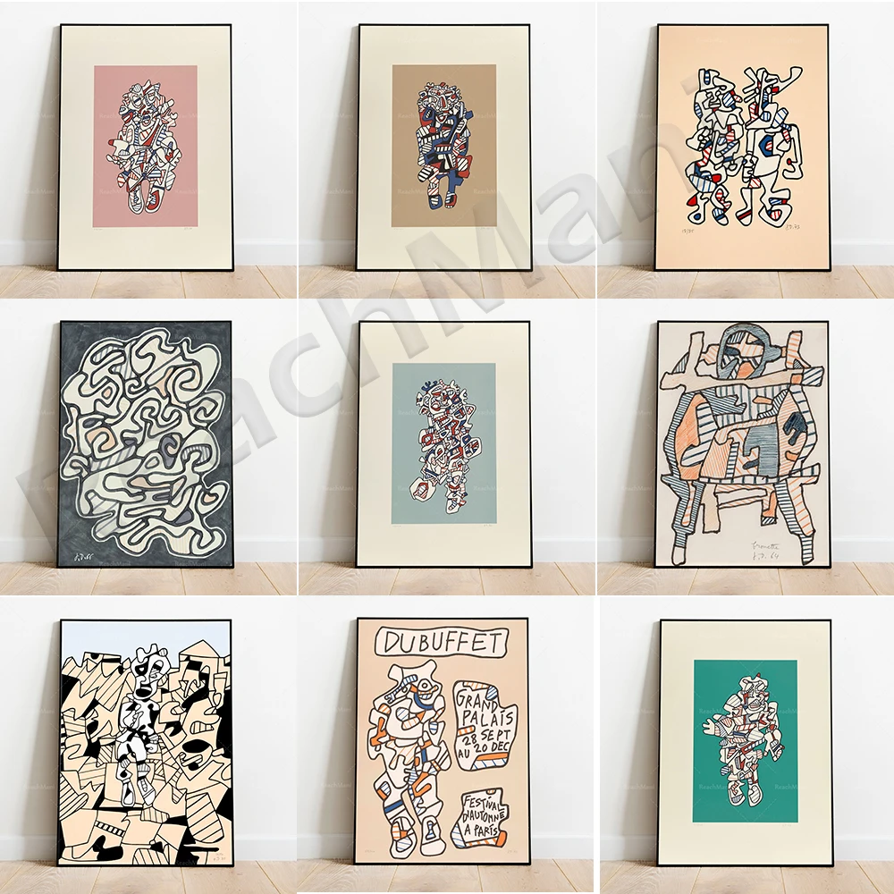 

Jean Dubuffet abstract art prints, contemporary art, Jean Dubuffet canvas art deco wall unique poster print