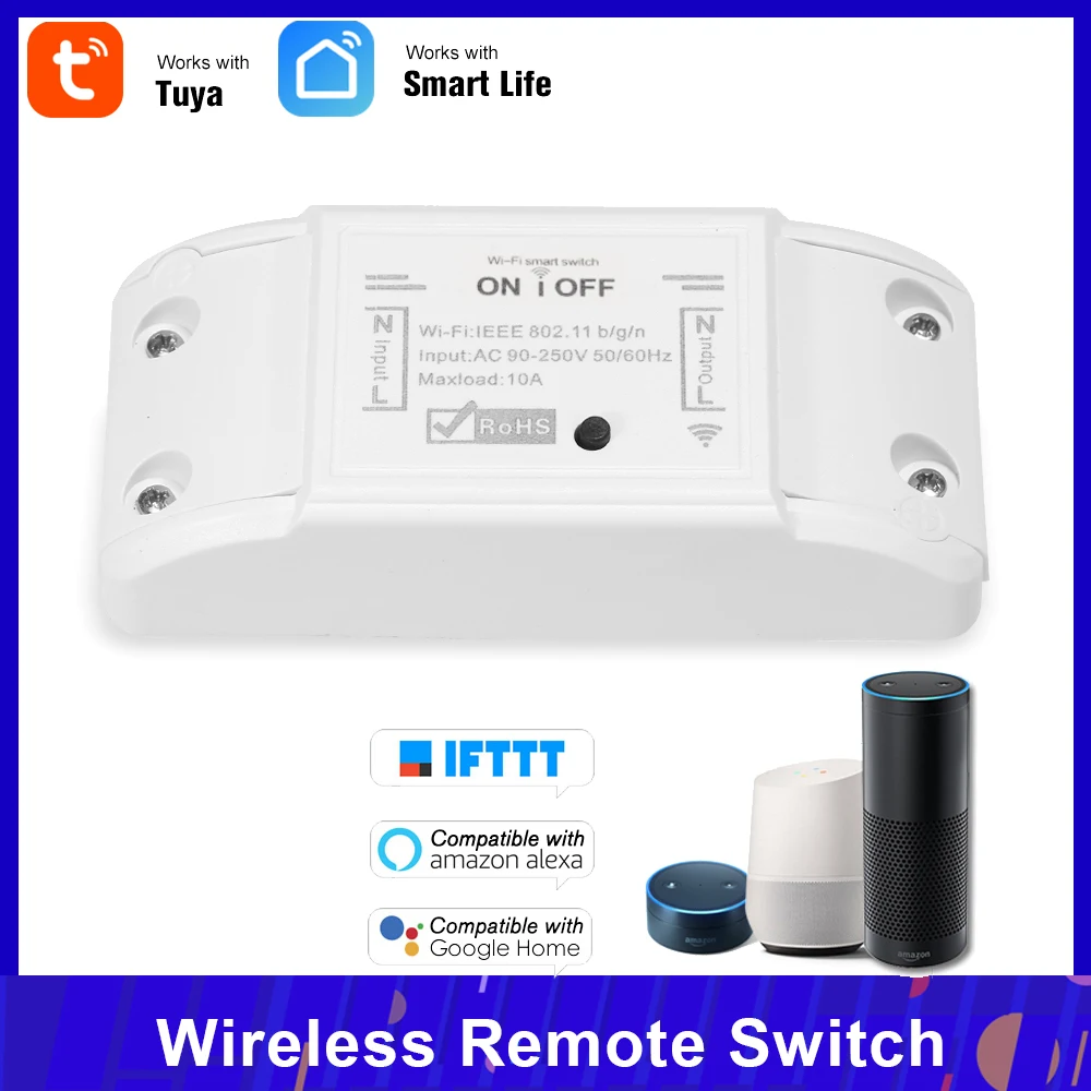 Tuya Wifi Smart Switch 10А/2200 Вт беспроводной пульт дистанционного управления APP Control