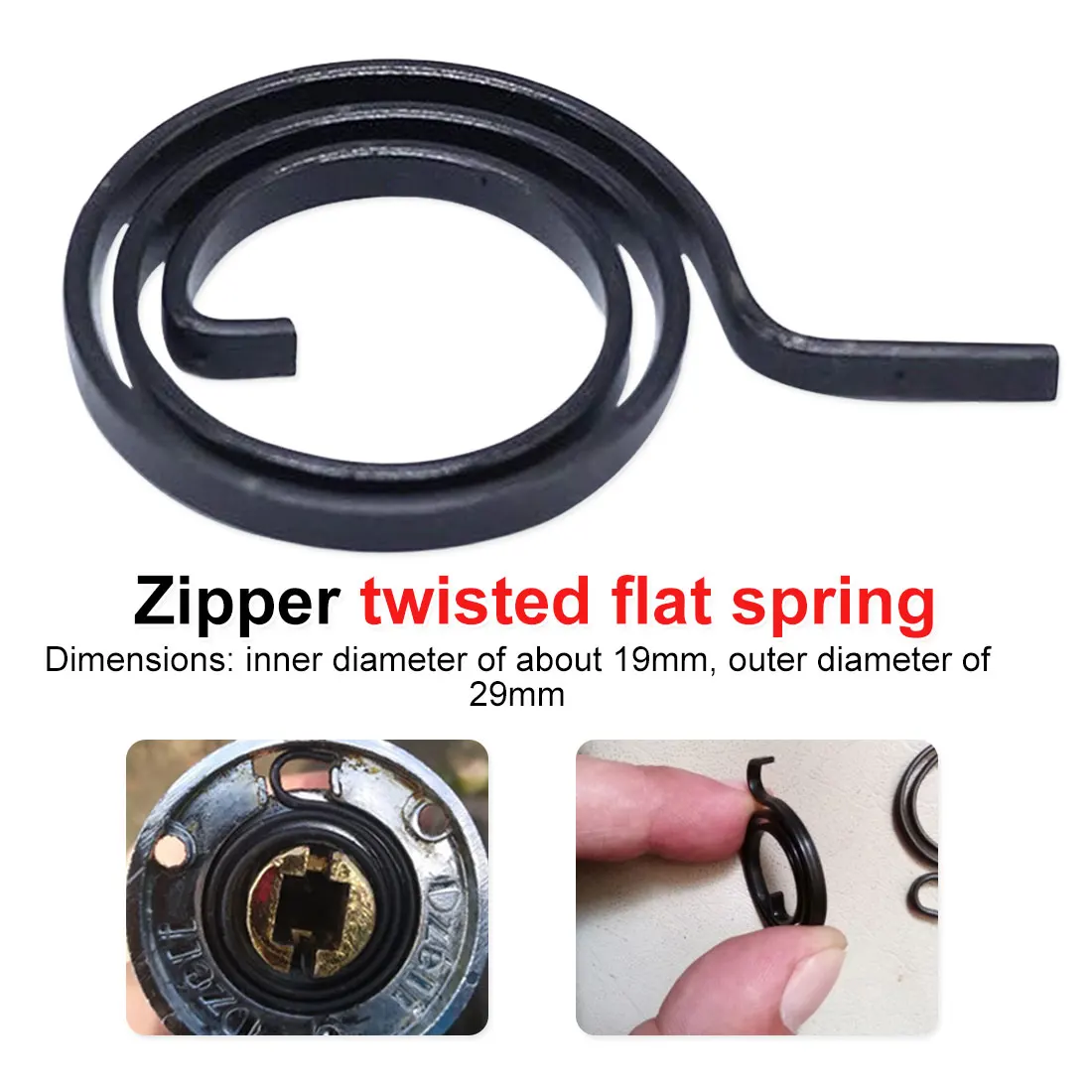 

Manufacturer customized spring steel, flat spiral torsion spring, used for door handle painted black, internal replacementreturn