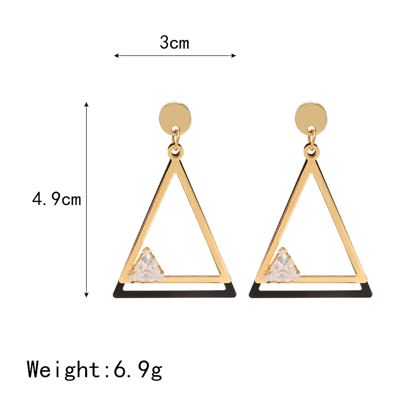 Корейские простые металлические круглые серьги с кубическим цирконием