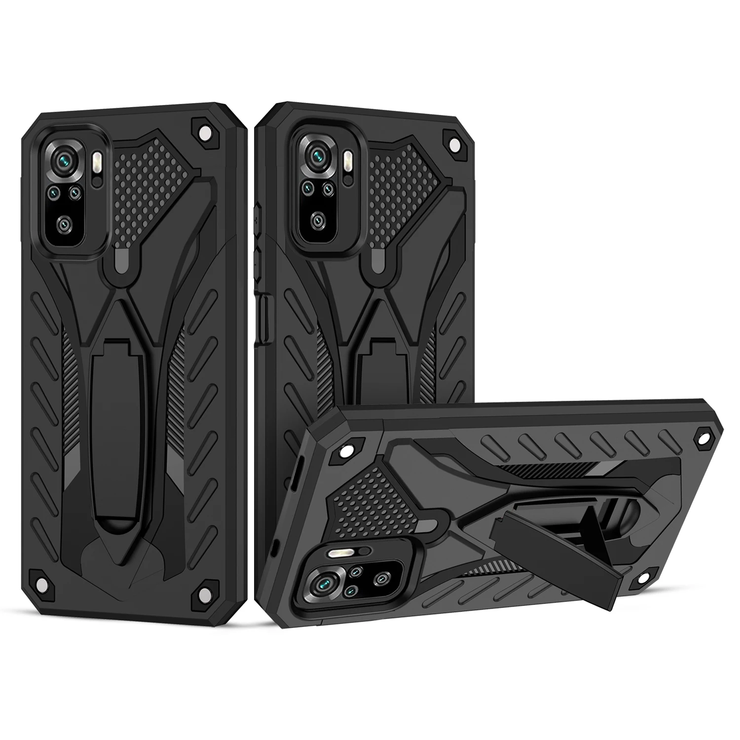 

Luxury protection Anti-fall Phone Case For Xiaomi Redmi Note 10 10T 4G 5G 10S Pro Max Shockproof Armor Invisible Bracket Cover