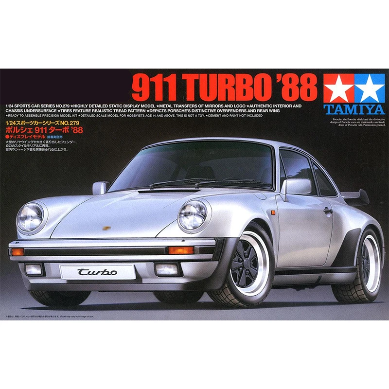 

Tamiya Assembly Model 1/24 Porsche 911 Turbo 1988 Sports Car Collection Plastic Building Model Kits Toys