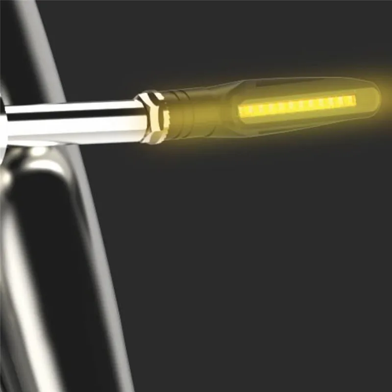 

2Pcs/lot Motorcycle Flowing Water Lighting Turn Signal Light LED Amber Blinkers Indicator Flashers Lamp