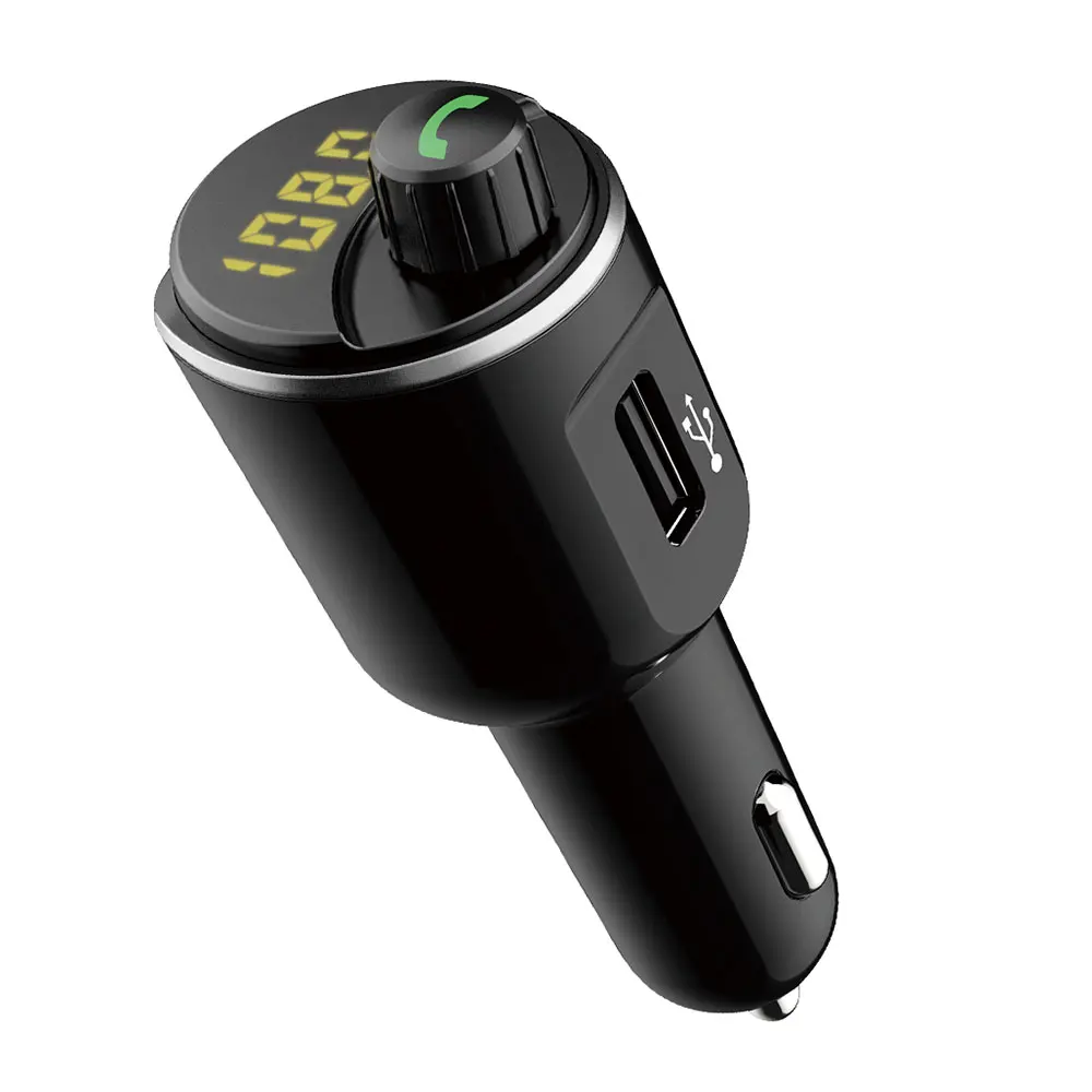 Двойной USB Bluetooth 5 0 fm передатчик зарядное устройство светодиодный цифровой